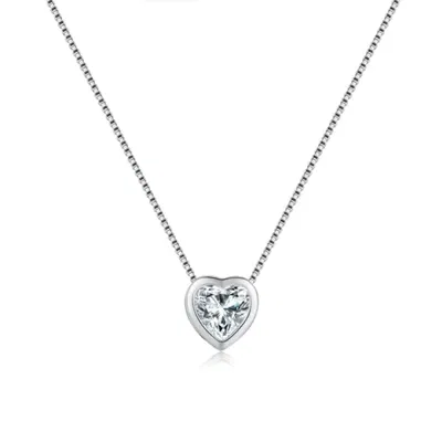 COLLAR CORAZÓN – Plata 925 Rodinada con Cristal Zircon