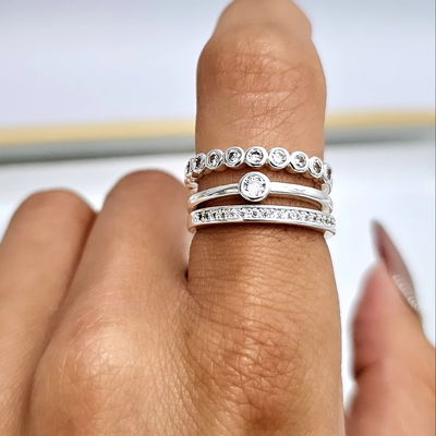 ANILLO 3 EN 1 – Estilo Pandora | Plata 925, Micropavé y Zircon