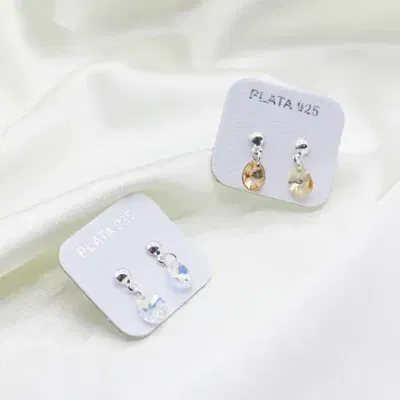 AROS GOTA – Plata 925 y Cristales Auténticos de Austria® (Swarovski)