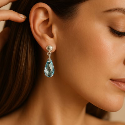 AROS GOTA BRIOLETTE 11 MM – Plata 925 y Cristales Auténticos de Austria®