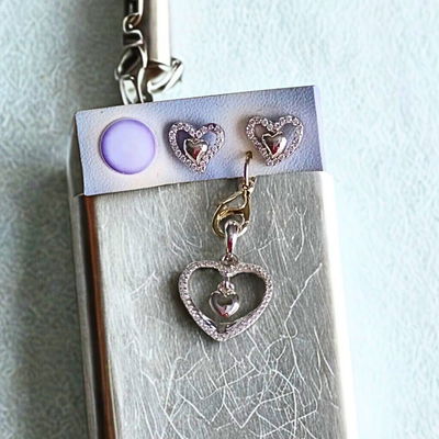 SET CORAZÓN – Dije y Aros Plata 925 Rodinada