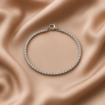 PULSERA ZIRCONIA – Plata 925 con baño de rodio y cristales