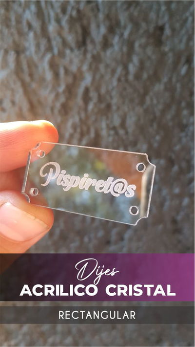 Dijes Acrílico Cristal  Rectangular