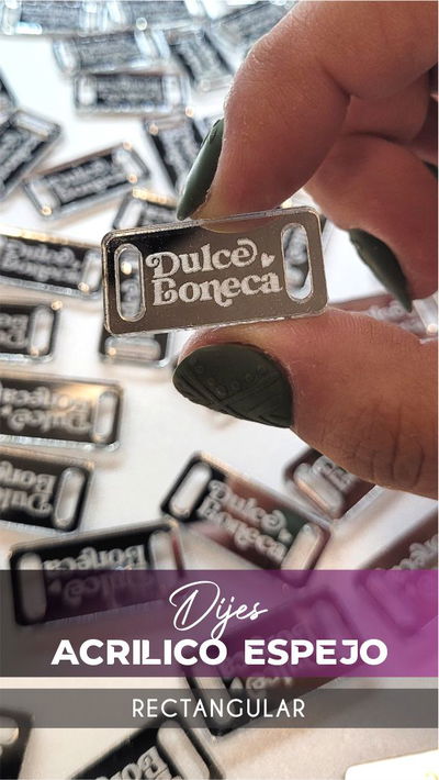 Dije Acrilico Espejo Rectangular