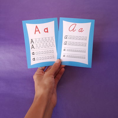 Tarjetas LectoEscritura: ABC Imprenta - Cursiva