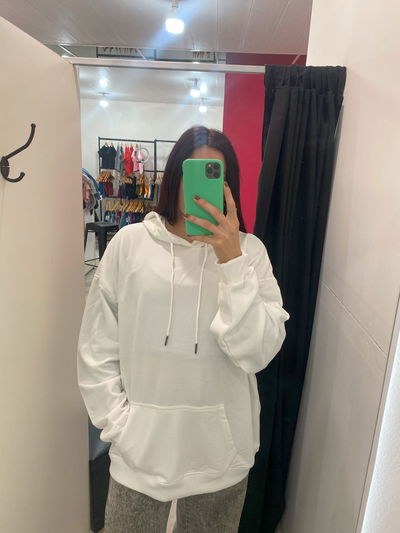 Buzo Canguro Algodón Rustico - Blanco