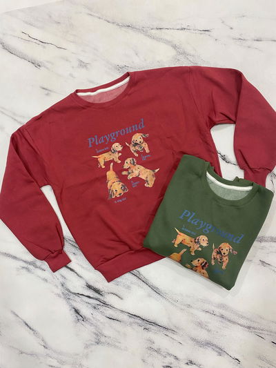 Buzo Algodon Frizado Estampado - Perritos