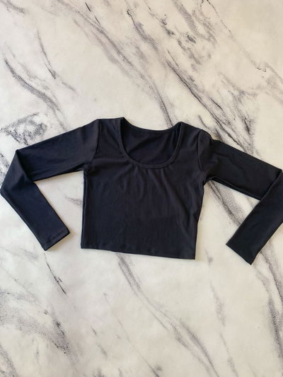 Reme Crop Manga Larga Morley - Negro