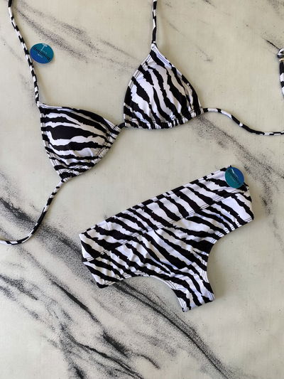 Bikini Tiro Alto Less Bombay Zebra