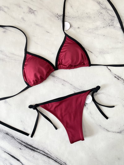 Bikini Less Bahia Bordo y Negro