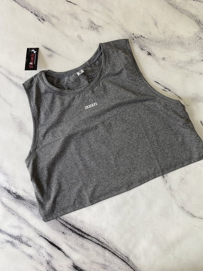 Muscu Crop Lycra Liviana - Gris Jaspeada