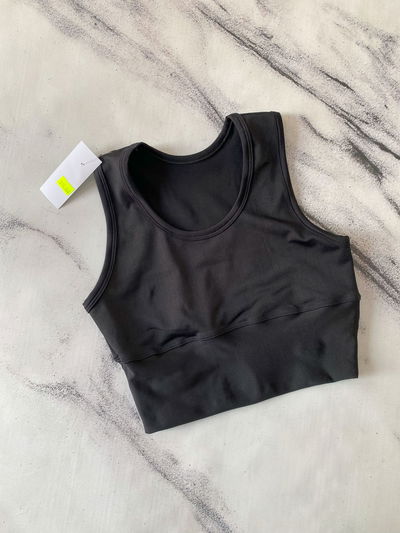 Top Faja Lycra - Negro