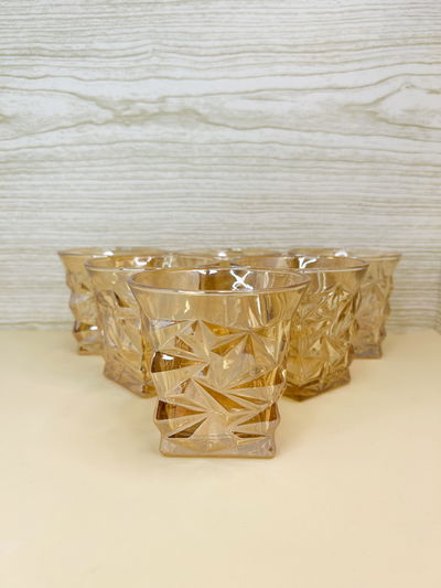Vasos Rombos Dorados x6