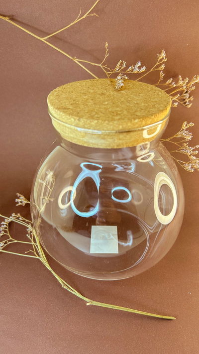 Frasco de vidrio bubble 