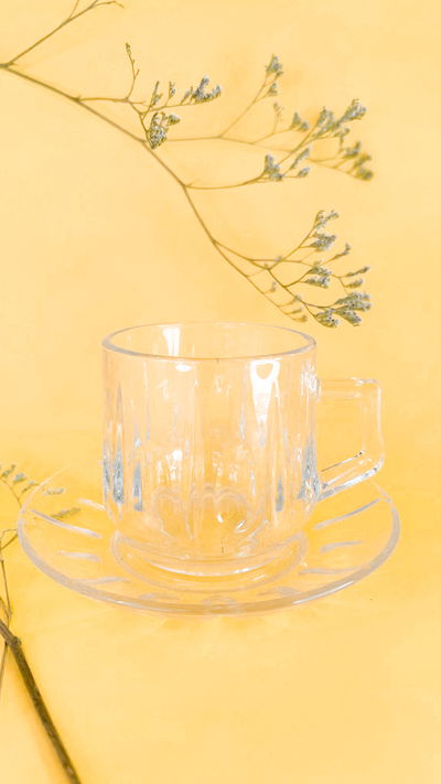 Taza vidrio Lineas x6