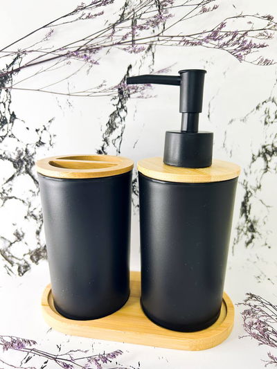 set baño plastico y bambu