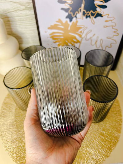 Vasos holográficos negro x 6
