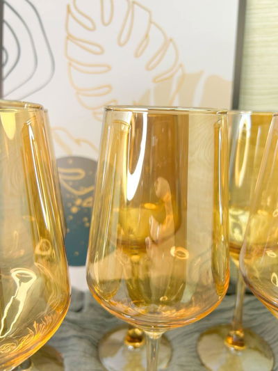 Copas holográficas doradas x6