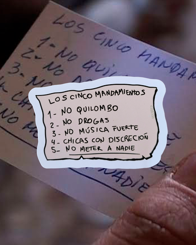 Sticker "5 mandamientos"