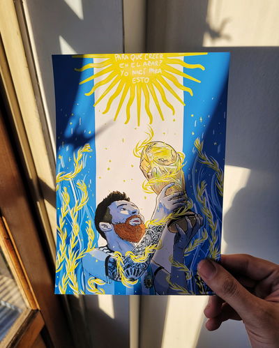 Print "Yo nací para esto" (Messi)