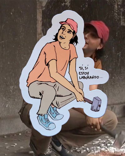 Sticker "Estoy laburando"