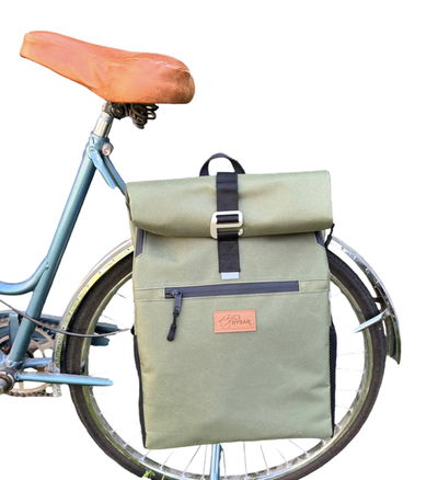 ROLL TOP - Alforja mochila verde