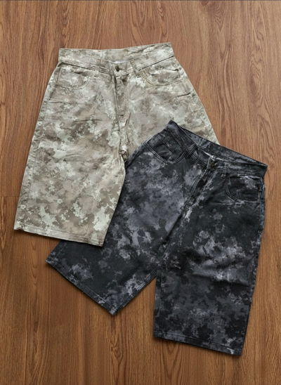Combo x2 Bermudas Jean baggy camufladas