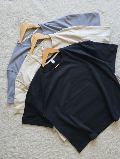 Pack x4 remeras boxy fit lisas