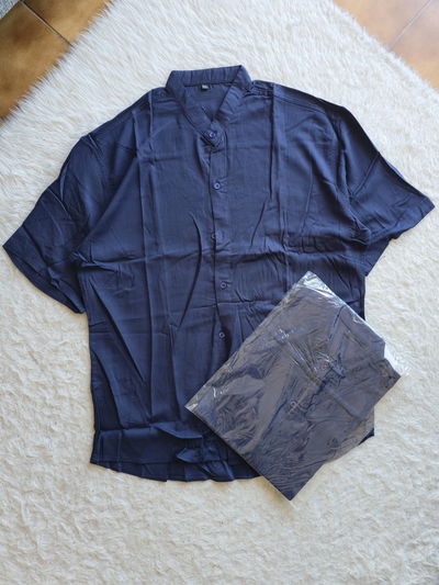 Camisa lino azul (L y XXL) 