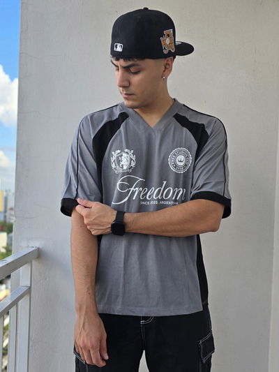 🔥Remera Fredoom gris Premium