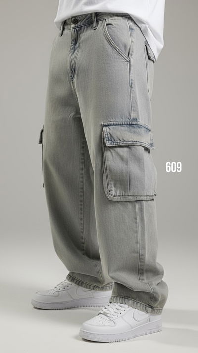 Pantalon de jean baggy cargo Art - 609