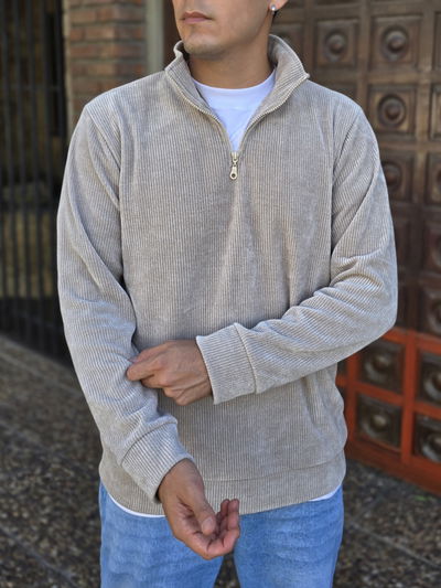 Buzo medio cierre de chenille