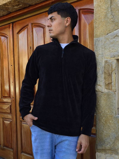 Buzo medio cierre de chenille