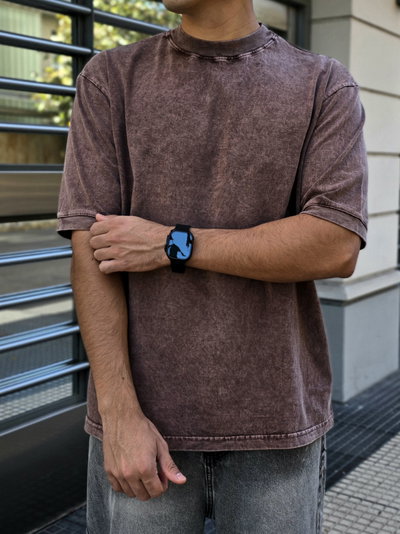 Remera washed chocolate premium