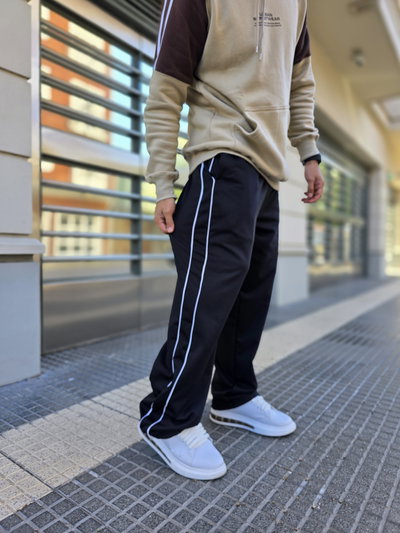 Pantalon baggy de soft frizado con tiras