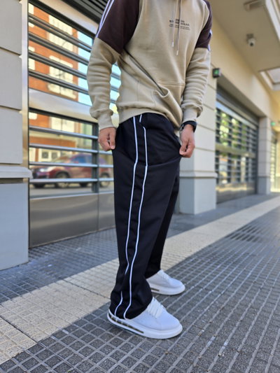 Pantalon baggy de soft frizado con tiras