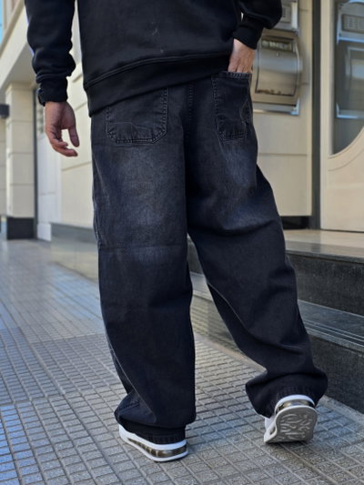 🔥Jean Baggy gris localizado con recorte  694