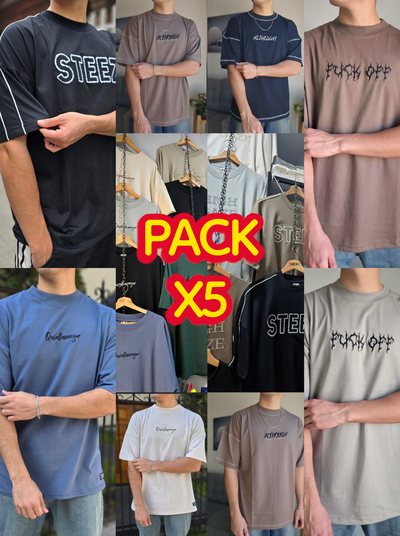 PACK X5 REMERAS OVERSIZE
