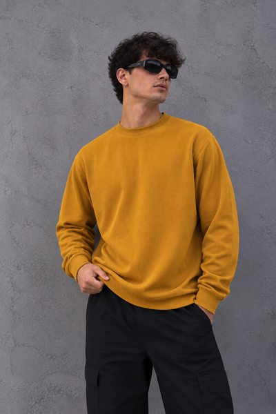 Sweater de waffle mostaza (Liquidacion talle M)