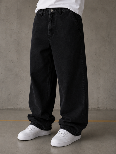 Jean Baggy negro liso 545