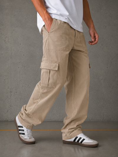 Pantalón cargo gabardina beige art 371