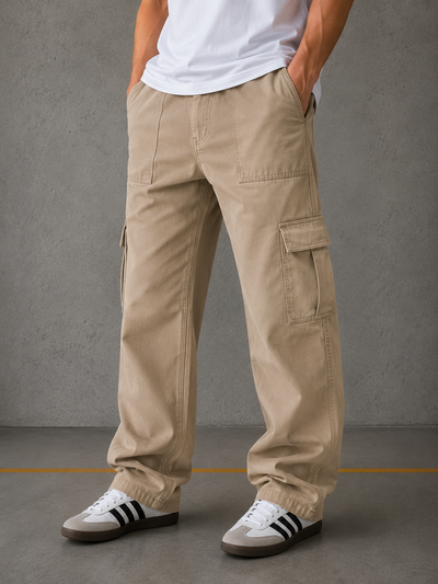 Pantalón cargo gabardina beige art 371