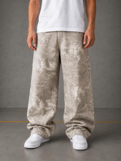 🔥Jean Baggy camuflado beige