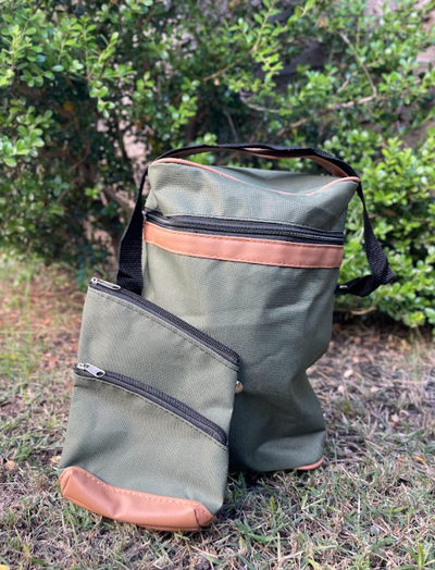 Mochila/bolso matero detalle en suela con yerbero y azucarero 