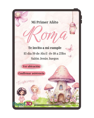 Invitación interactiva Hadas