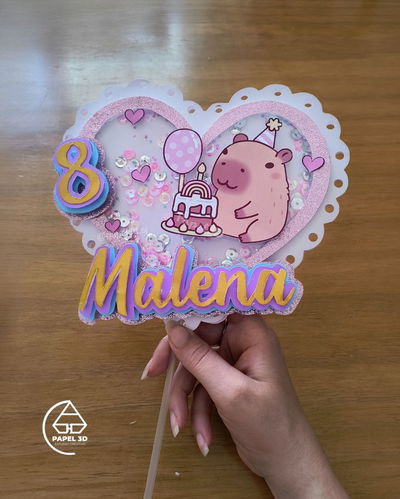 Topper Shaker Para Torta Capibara 