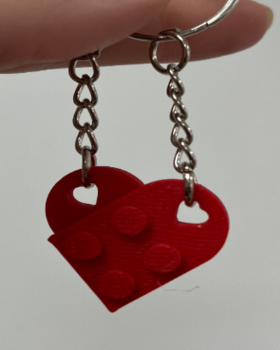 Llaveros corazón Block impreso en 3D