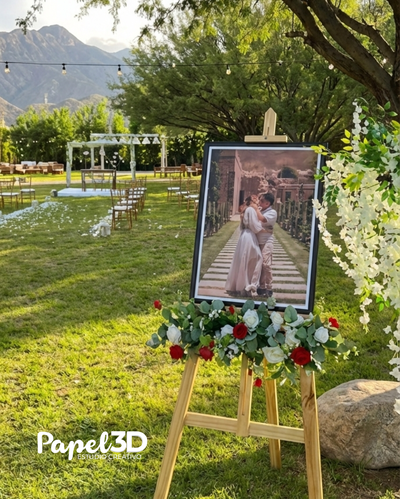 Cuadro de foto con ubicación de mesa para invitados