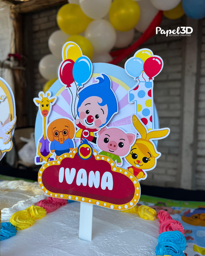 Topper 3D plim plim, de papel