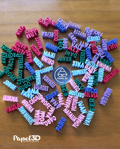 Nombre 3D identificador para lapices, lapiceras 